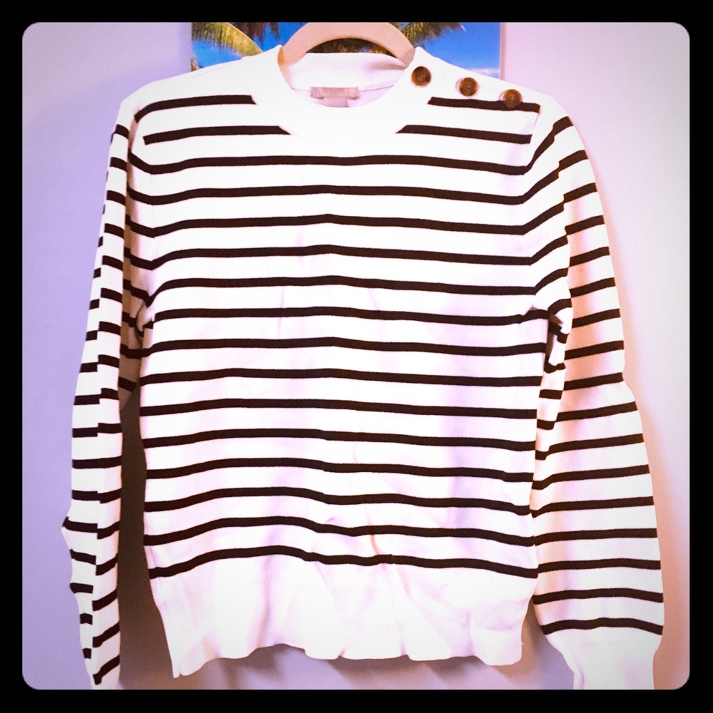 Black and white striped sweater